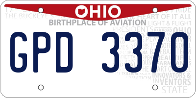 OH license plate GPD3370
