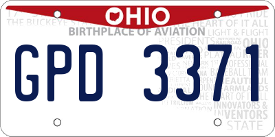 OH license plate GPD3371