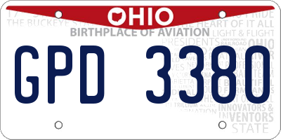 OH license plate GPD3380