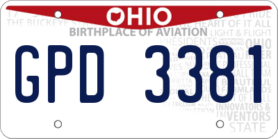 OH license plate GPD3381