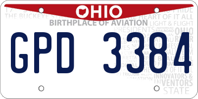 OH license plate GPD3384