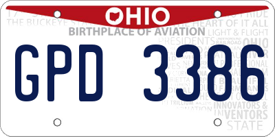 OH license plate GPD3386