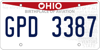 OH license plate GPD3387