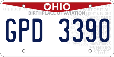 OH license plate GPD3390