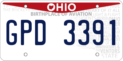 OH license plate GPD3391