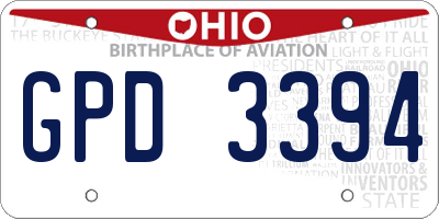 OH license plate GPD3394
