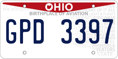 OH license plate GPD3397