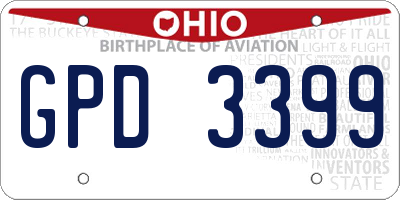 OH license plate GPD3399