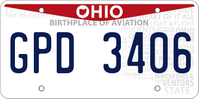 OH license plate GPD3406