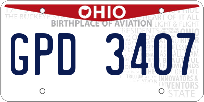 OH license plate GPD3407
