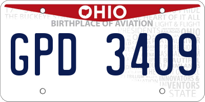 OH license plate GPD3409