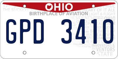 OH license plate GPD3410