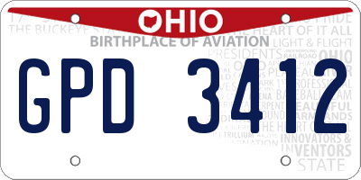 OH license plate GPD3412