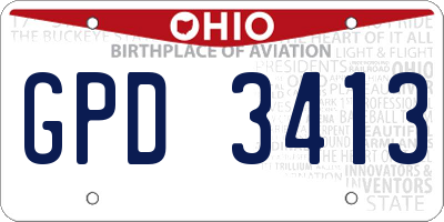 OH license plate GPD3413