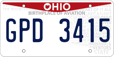 OH license plate GPD3415