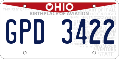 OH license plate GPD3422