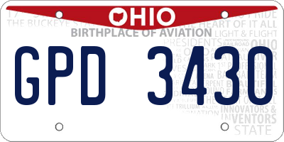 OH license plate GPD3430