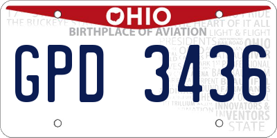 OH license plate GPD3436