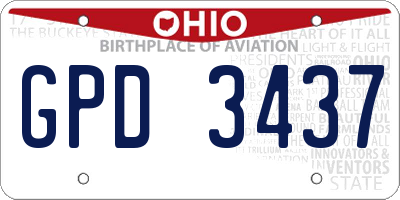 OH license plate GPD3437
