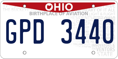 OH license plate GPD3440