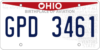 OH license plate GPD3461