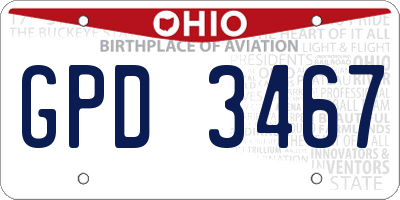 OH license plate GPD3467