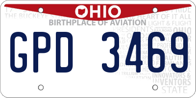 OH license plate GPD3469