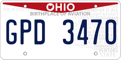 OH license plate GPD3470