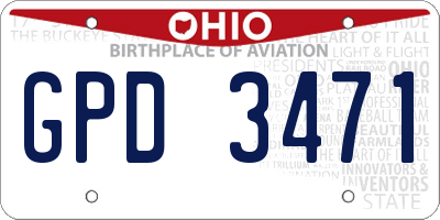 OH license plate GPD3471