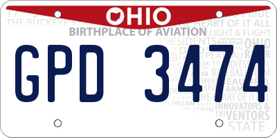 OH license plate GPD3474