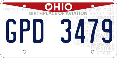 OH license plate GPD3479