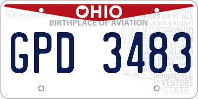 OH license plate GPD3483