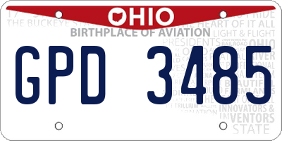 OH license plate GPD3485