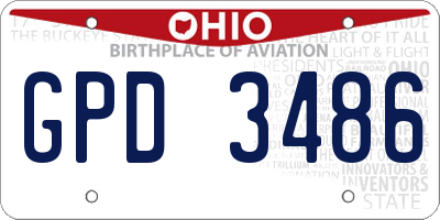 OH license plate GPD3486