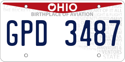 OH license plate GPD3487