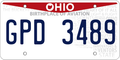 OH license plate GPD3489