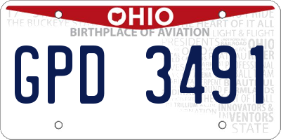 OH license plate GPD3491