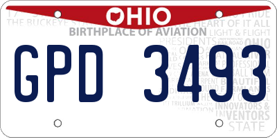 OH license plate GPD3493