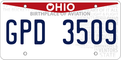 OH license plate GPD3509