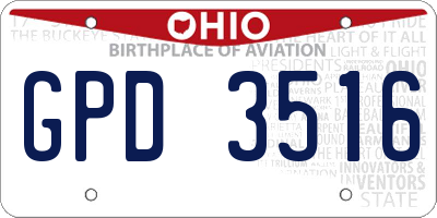 OH license plate GPD3516