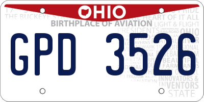 OH license plate GPD3526