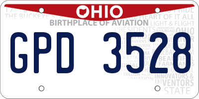 OH license plate GPD3528