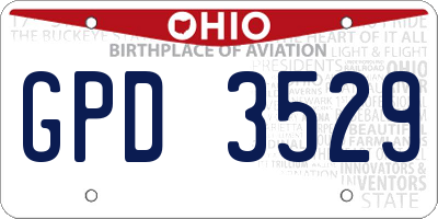 OH license plate GPD3529