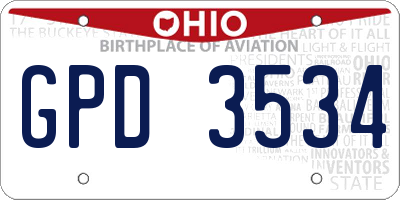 OH license plate GPD3534