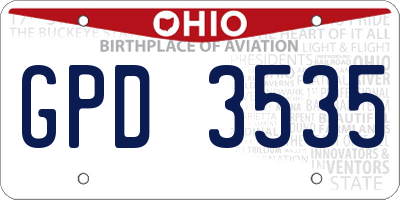 OH license plate GPD3535