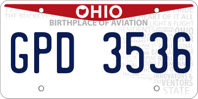 OH license plate GPD3536