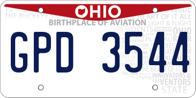 OH license plate GPD3544