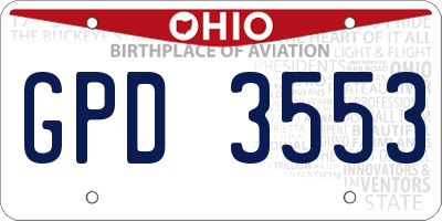 OH license plate GPD3553
