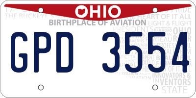 OH license plate GPD3554