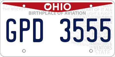 OH license plate GPD3555